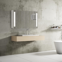 Bath Concept ZRKADLOVÁ SKRINKA Hapa Design VENEDIG 100 biela , 2 dvere s LED osvetlením 