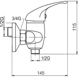 Sprchová batéria 150 mm lekárska páka Metalia 55 chróm