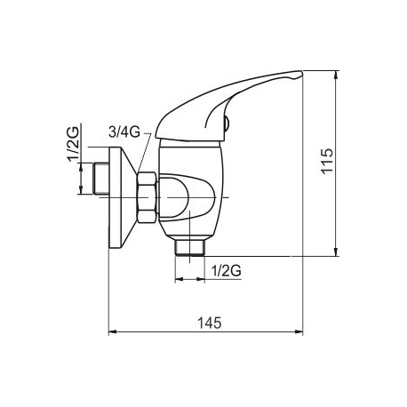 Sprchová batéria 150 mm lekárska páka Metalia 55 chróm